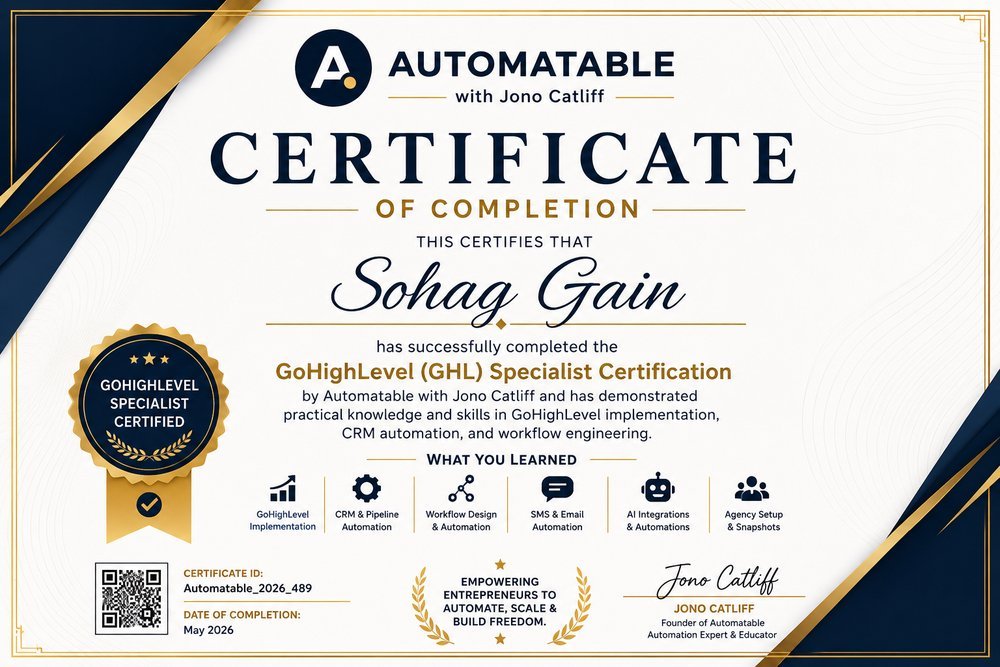 GoHighLevel Specialist Certificate